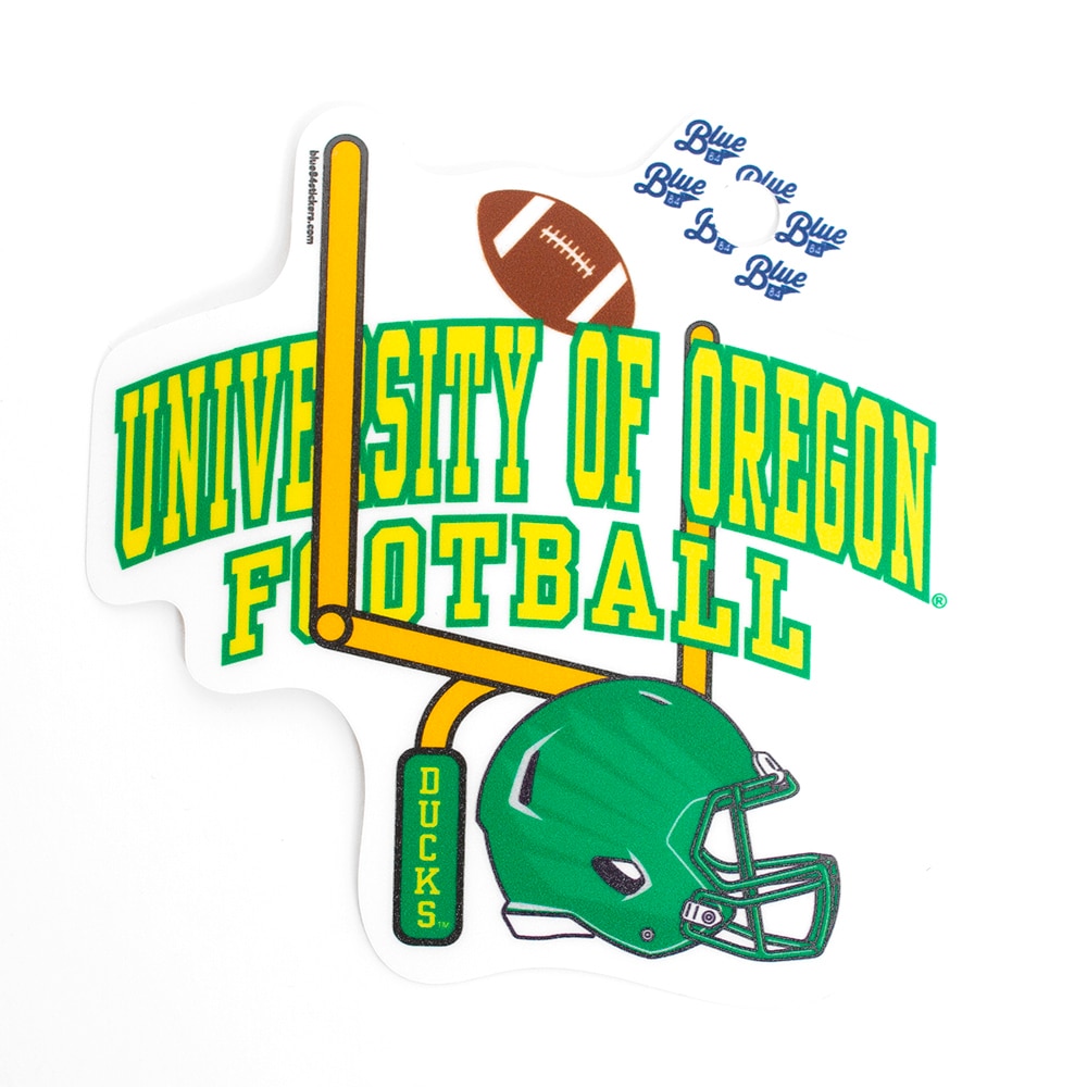 Ducks Spirit, Blue 84, Green, Stickers, Gifts, 3"x4", Football, Goal Post, Helmet, 754020